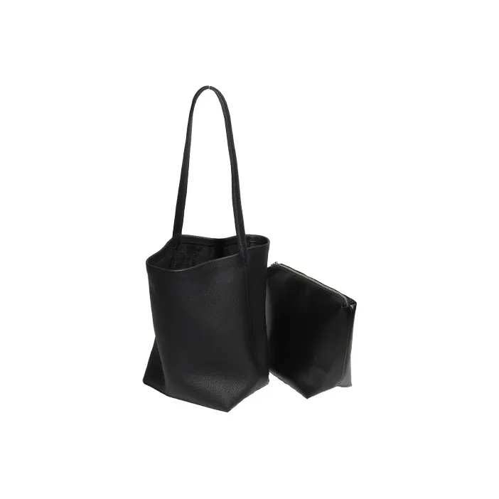 YOCAMU Top Grain Cow Leather Tote Bag, Shopping Bag, Bucket Bag, Shoulder Bag Women's Khaki/Black/White-5