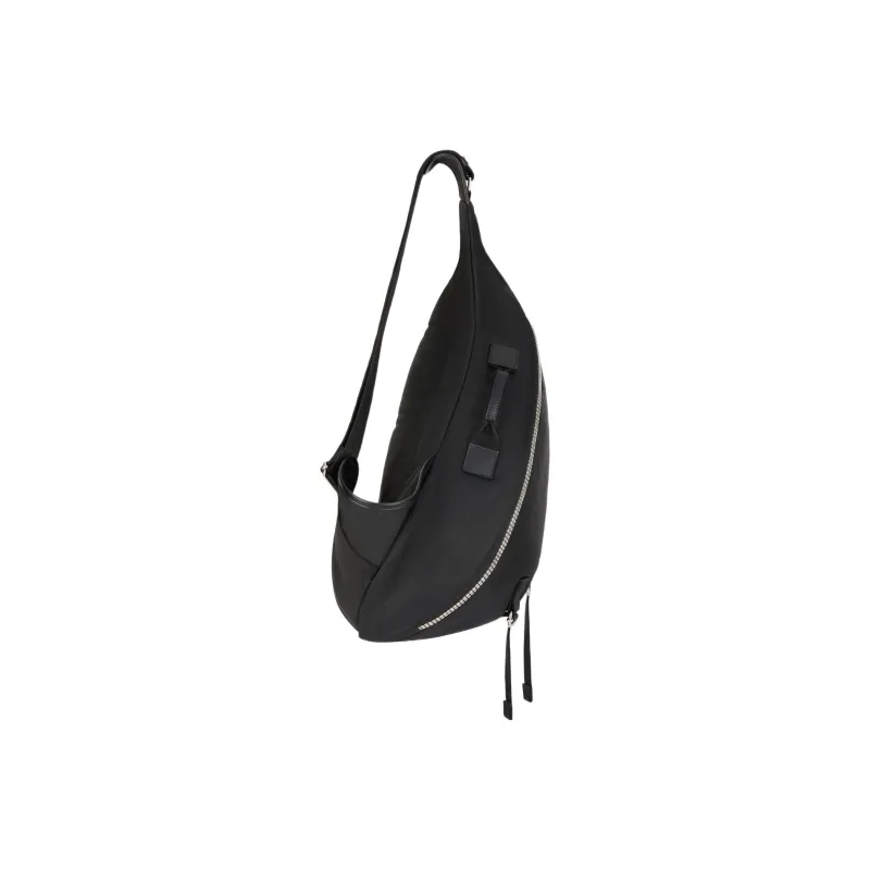 GIVENCHY G Zip Smooth Cow Leather Detail Sling Bag Large Size Men's Black-2