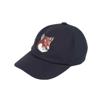 Maison Kitsune Large Fox Head Embroidered Baseball Cap