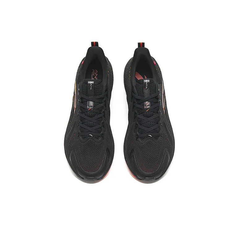 Anta Rocket 4.0 Cushioned Anti-Slip Wear-Resistant Breathable Lightweight Low-Top Running Shoes Men's Black Orange-3