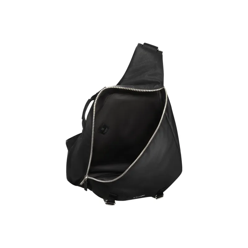 GIVENCHY G Zip Smooth Cow Leather Detail Sling Bag Large Size Men's Black-3