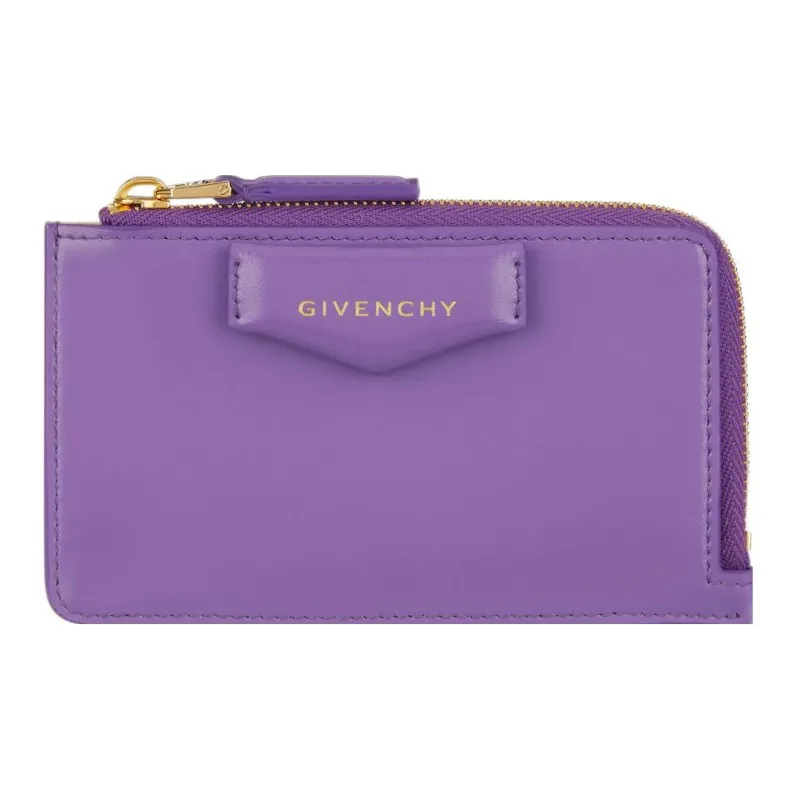 GIVENCHY Antigona Cow Leather Card Holder Women's Electric Purple-0