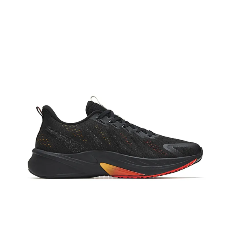 Anta Rocket 4.0 Cushioned Anti-Slip Wear-Resistant Breathable Lightweight Low-Top Running Shoes Men's Black Orange-1