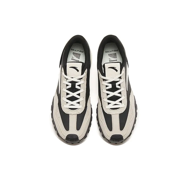 Anta Wear-Resistant Low-Top Casual Shoes Women's Black Gray White-3