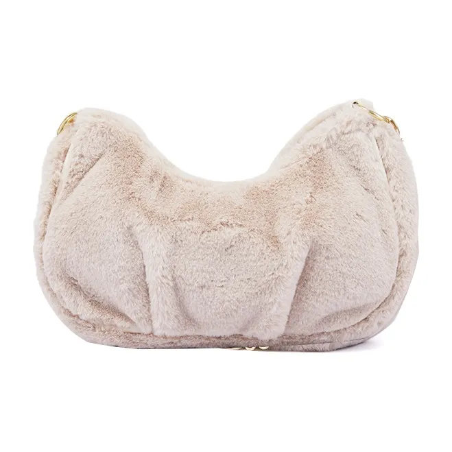 Sound For Life Plush Cloud Bag, Shoulder Bag Medium Size Women's Ecru/Khaki-2