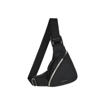 GIVENCHY G Zip Leather Sling Bag Small Size Men's Black