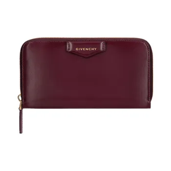 Givenchy Antigona Cow Leather Wallet Women's Burgundy