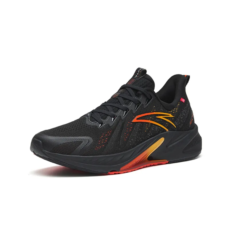 Anta Rocket 4.0 Cushioned Anti-Slip Wear-Resistant Breathable Lightweight Low-Top Running Shoes Men's Black Orange-2
