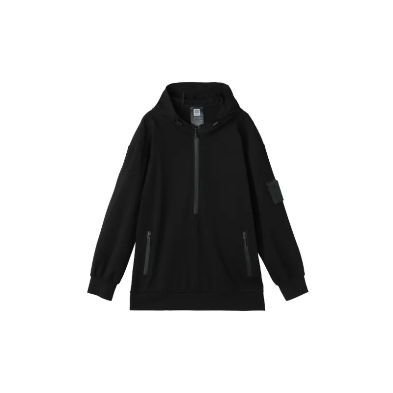 NORVINCY Solid Color Zip Closure Slip Pocket Hoodie Unisex-0