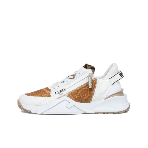 FENDI Flow Casual Shoes Men Low-Top White/Brown