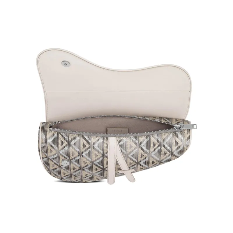 DIOR Canvas Cow Leather Patchwork Saddle Bag Fanny Pack Sling Bag Shoulder Bag Crossbody Bag Men's Greige-1