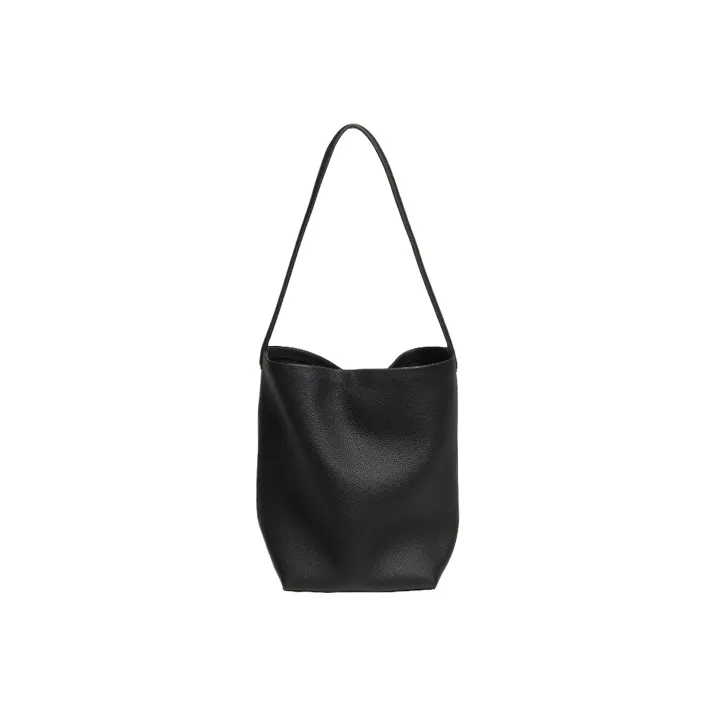 YOCAMU Top Grain Cow Leather Tote Bag, Shopping Bag, Bucket Bag, Shoulder Bag Women's Khaki/Black/White-4