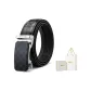 Crocodile Bright Black Silver Buckle