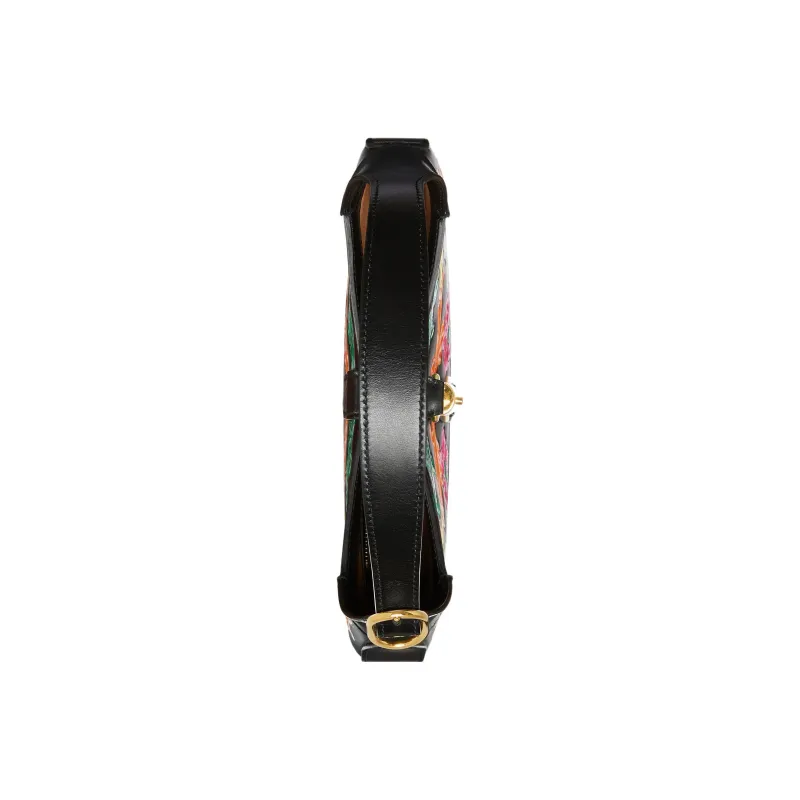 GUCCI Jackie 1961 Crocodile Leather Crescent Shoulder Bag Shoulder Bag Small Size Women's Multicolor/Black-5