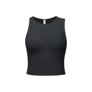 Lululemon Ribbed Asymmetrical Yoga Tank Tops Women's Black