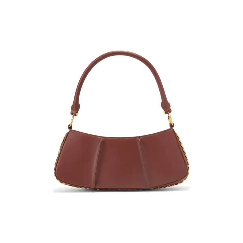 CHARLES&KEITH PU Shoulder Bag Women's Yellow/Chocolate/Black-6