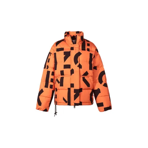 KENZO Letter Logo Down Jackets Women's Deep Orange