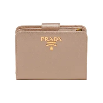 PRADA Saffiano Leather Wallet Small Size Women's Nude Pink