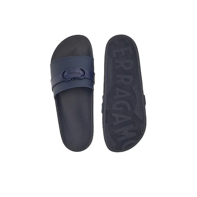 FERRAGAMO GANCINI Rubber Sole Slip Resistant Stylish Sandal Men's Blue-4