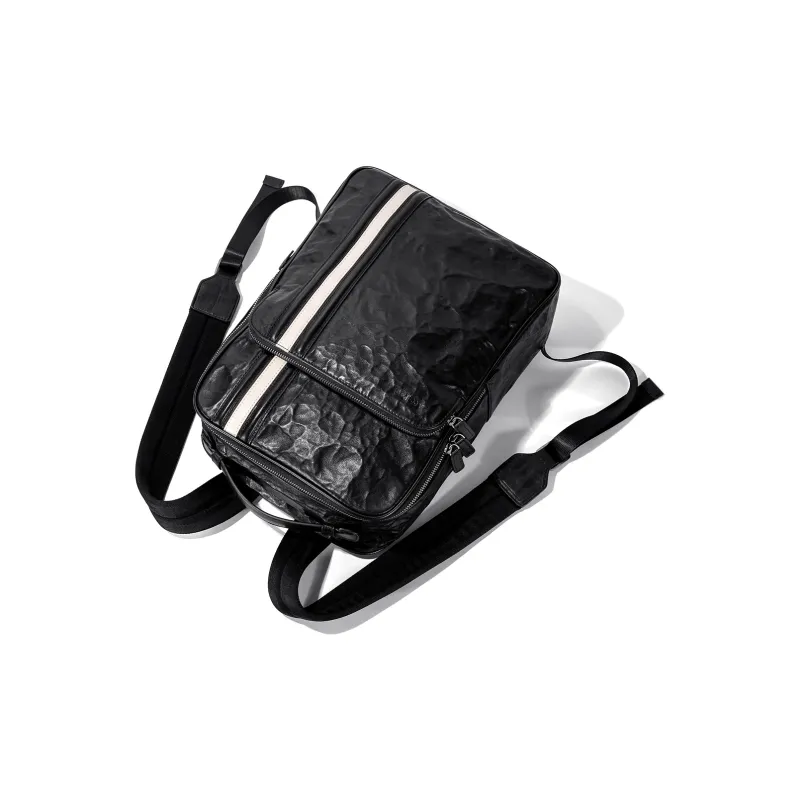 Ace Paul Top Grain Vegetable Tanned Cow Leather Genuine Leather Backpack Medium Size Unisex Black-4