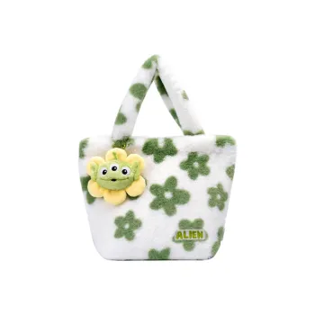 POTDEMIEL Disney/Disney Rabbit Fur Handbag Regular Unisex White/Green