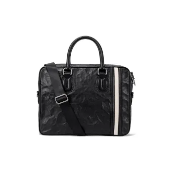 Ace Paul Cow Leather Shoulder Bag, Crossbody Bag, Handbag Medium Size Men's Black