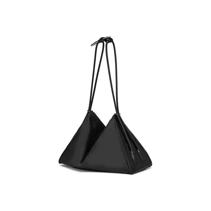 Lost In Echo Nylon Fabric Tote Bag, Shopping Bag, One Shoulder Handheld Crossbody Bag, Bag Tubas Women's Black-3