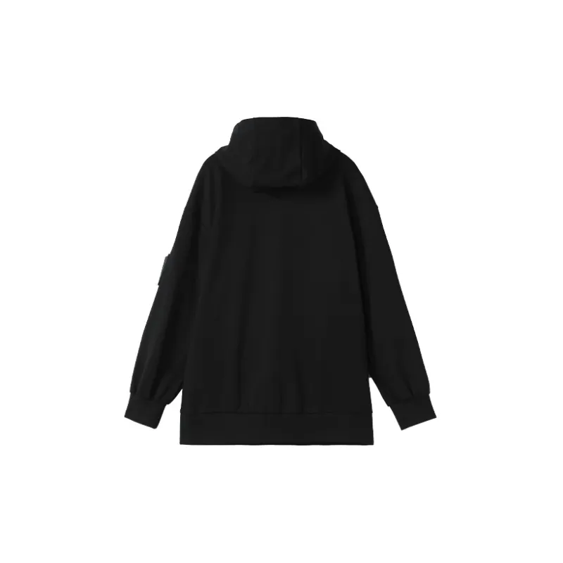 NORVINCY Solid Color Zip Closure Slip Pocket Hoodie Unisex-1