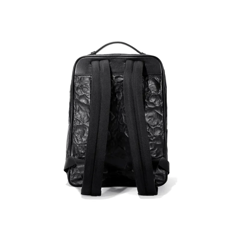 Ace Paul Top Grain Vegetable Tanned Cow Leather Genuine Leather Backpack Medium Size Unisex Black-3