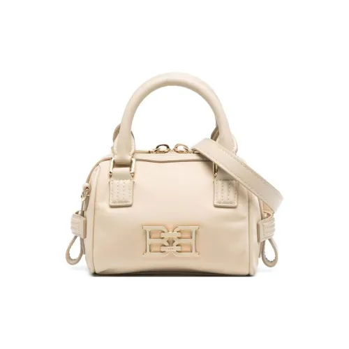 BALLY Calfskin Detail Boston Bag Handbag Shoulder Bag Crossbody Bag Mini Women's Cream White