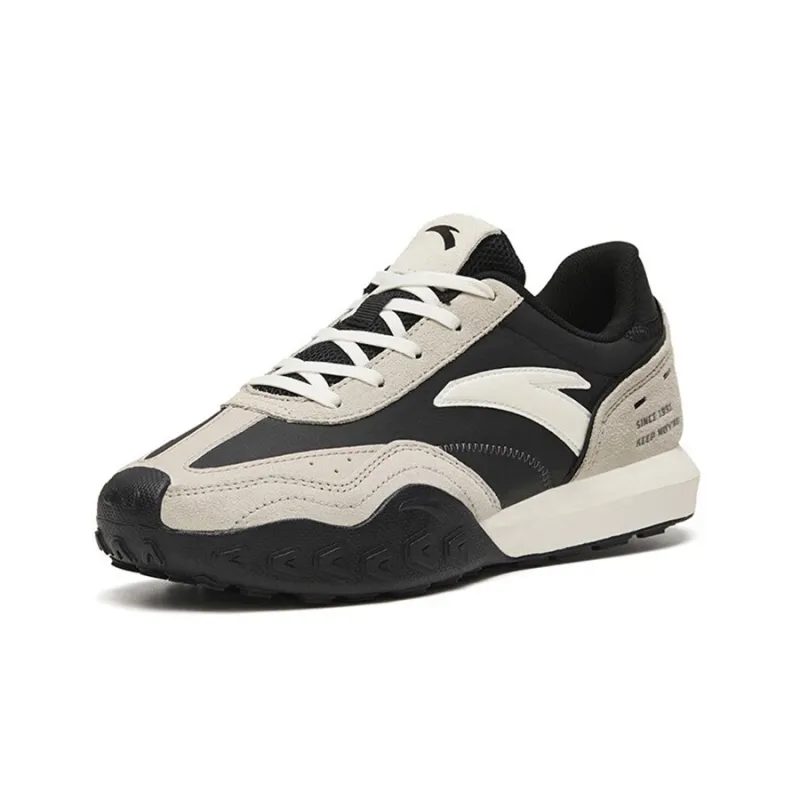Anta Wear-Resistant Low-Top Casual Shoes Women's Black Gray White-2
