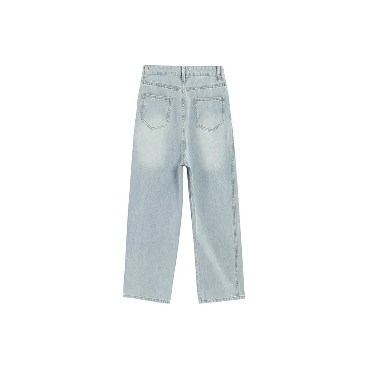 QYPRF Straight Jeans Women's Blue-1