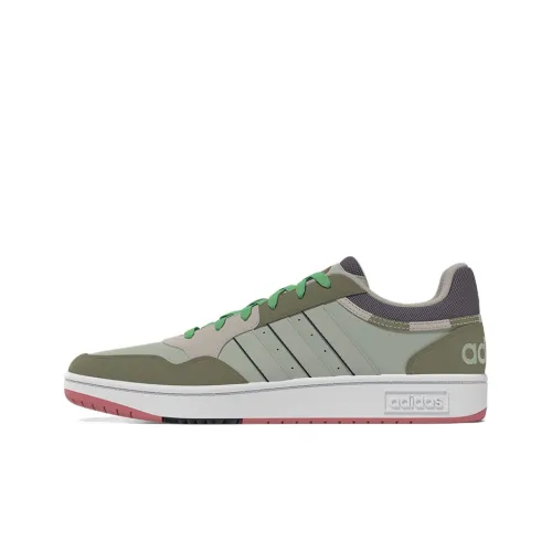 Adidas Neo Hoops 3.0 Skateboard Shoes Unisex Low-Top Light Green/Dark Green/Beige/Purple