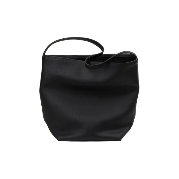 YOCAMU Genuine Leather Tote Bag Shopping Bag Bucket Bag Shoulder Bag Large Size Women's Black Khaki White-3