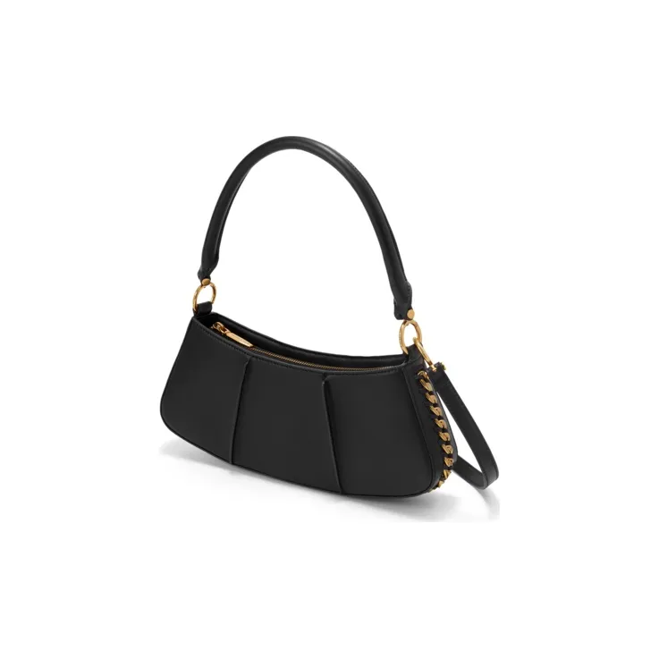 CHARLES&KEITH PU Shoulder Bag Women's Yellow/Chocolate/Black-2