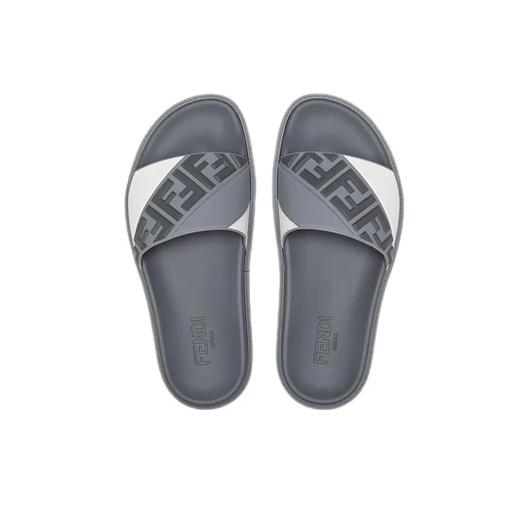 FENDI Slide Slippers Men's Gray-3