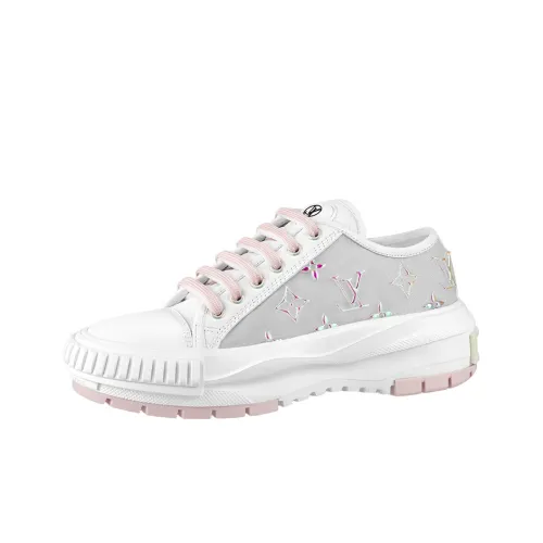 LOUIS VUITTON Squad Skateboard Shoes Women's Low-Top White/Gray/Pink