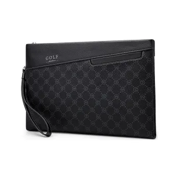 GOLF PVC Card Holder, Wallet, Cell Phone Pouch, Shoulder Bag, Clutch Medium Size Men's Black