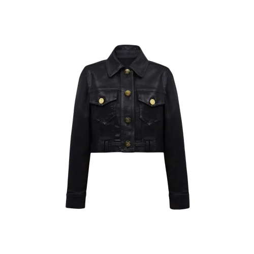 BALMAIN Denim Jackets Women's Black