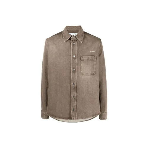 OFF-WHITE Denim Jackets Men Khaki