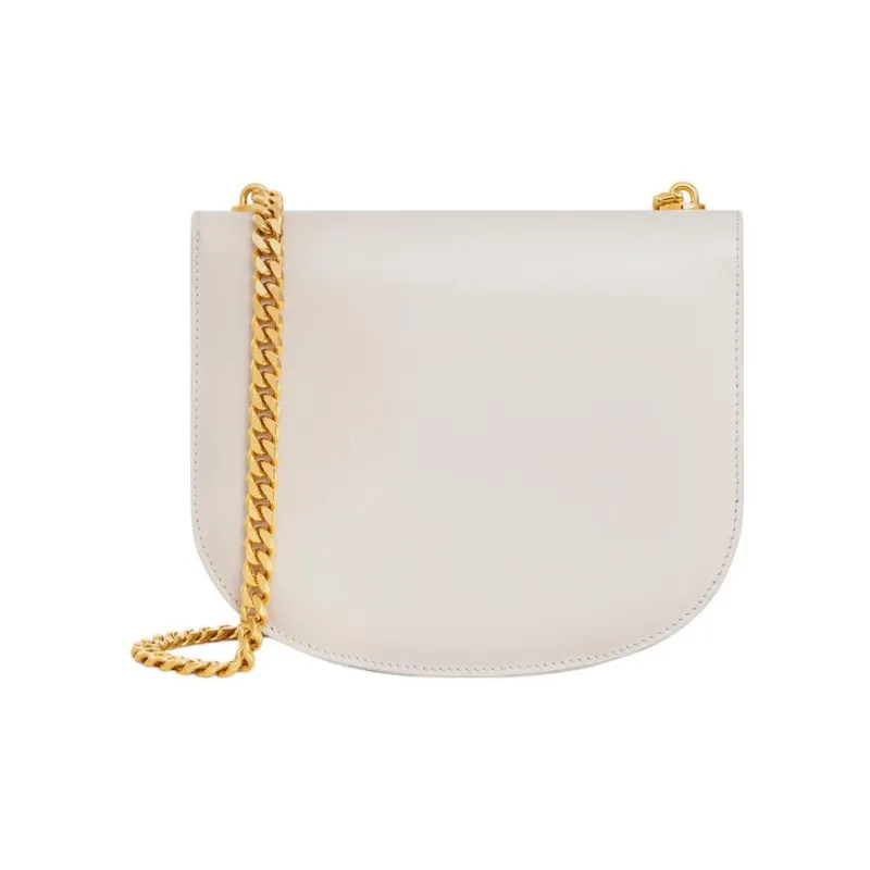 CELINE TriompheBesace Shiny Calfskin Crossbody Bag Shoulder Bag Women's White-1