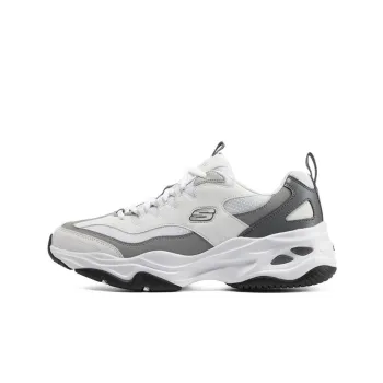 Skechers D'LITES 4.0 Cushioned Anti Slip And Wear Resistant Lightweight Low Top Casual Shoes Men's White Gray