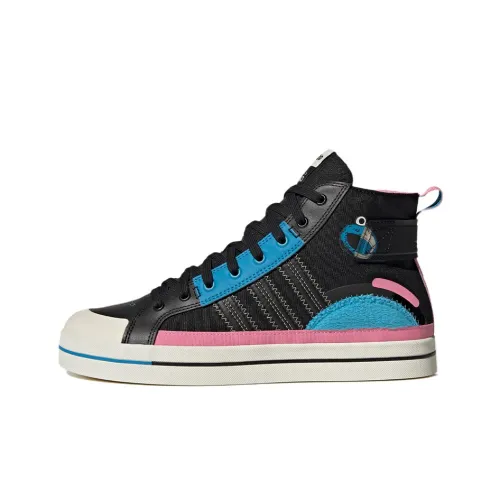 Adidas Neo City Canvas Skateboard Shoes Unisex Mid-Top Black/Blue/Pink