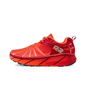 R2 REALRUN Abrasion Resistant Breathable Rebound Low Top Running Shoes Unisex Deep Red Bright Orange