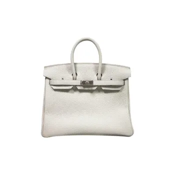 HERMES Birkin Togo Calfskin Birkin Bag Handbags 25 Women's Pearl Gray/Cream White