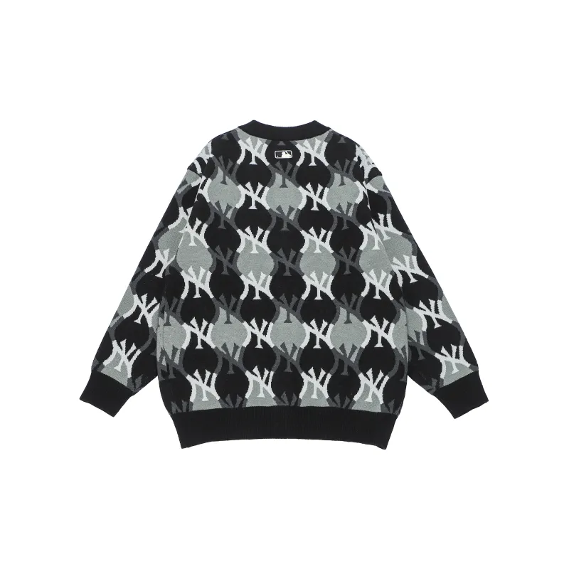 MLB Old Flower Cashmere Sweaters Unisex Black-1