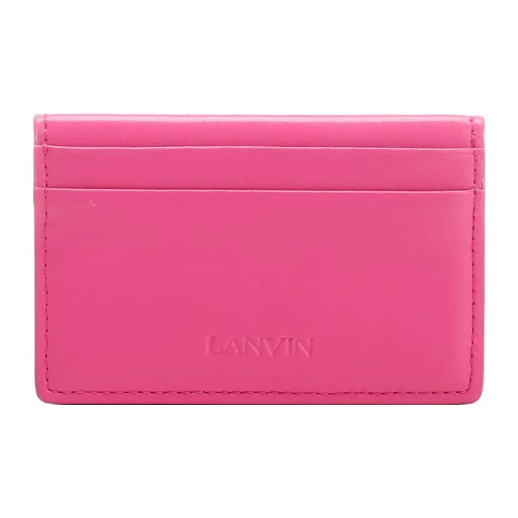 Lanvin Leather Card Holder Wallet Women's Pink-2