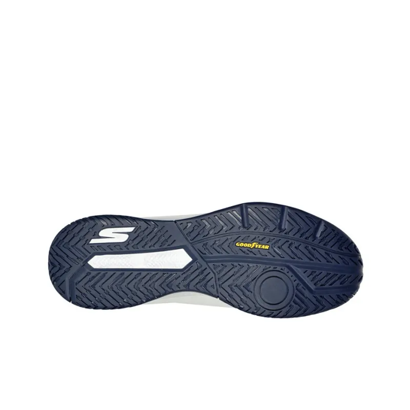 Skechers Relaxed Fit Viper Court Breathable Lightweight Low-Top Running Shoes Men's White Blue-4
