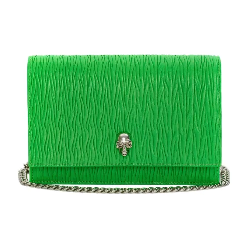 Alexander McQueen Ruched Nappa Sheep Leather Crossbody Bag, Shoulder Bag Women's Acid Green