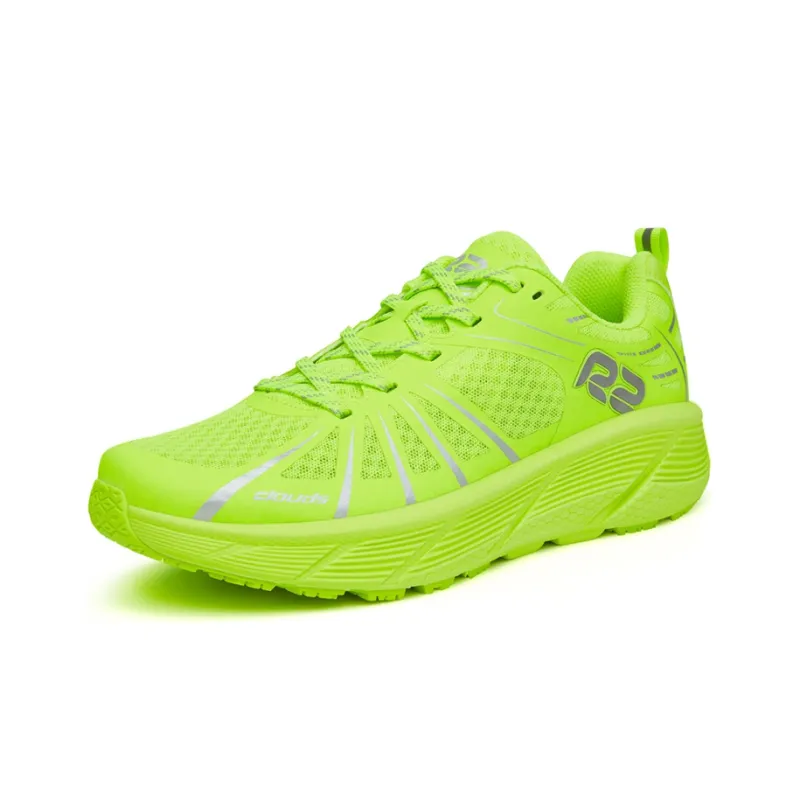 R2 REALRUN Cushioned Slip-Resistant Rebound Low-Top Running Shoes Unisex Neon Green-2